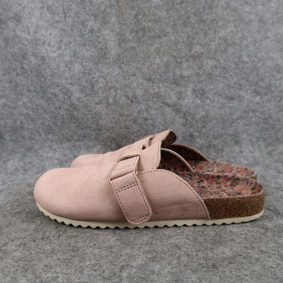 Cat & Jack Shoes Kids 1 Mule Sandal Flats Slip On Closed Toe Faux Suede Pink - Picture 4 of 12